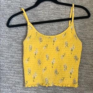 yellow flowered tank top